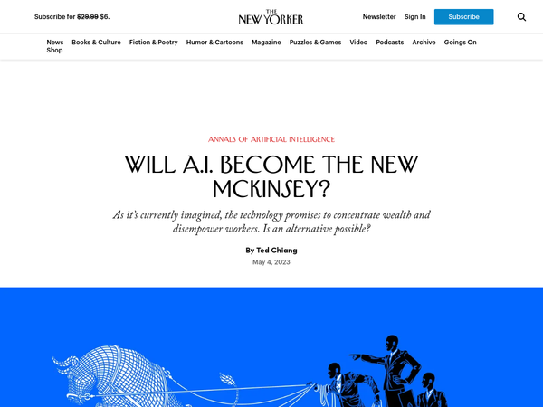 Will A.I. Become the New McKinsey? | The New Yorker