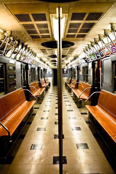 NYC Vintage Subway Train, Train Photography - New York City Subway in Blue and Orange - NYC Subway …