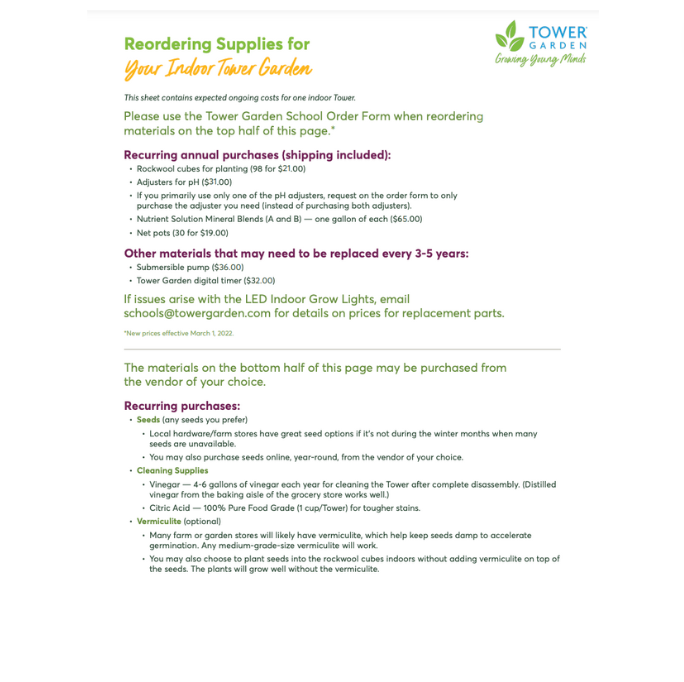 TG - School Reordering Sheet