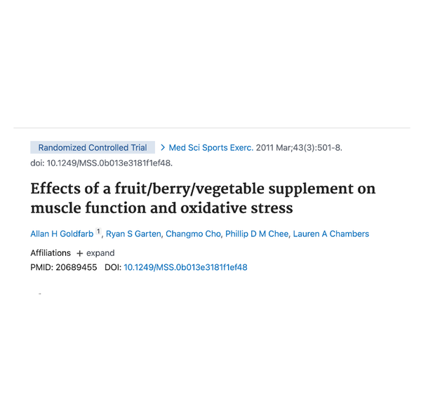 Effects of a Fruit/Vegetable/Berry Supplement
