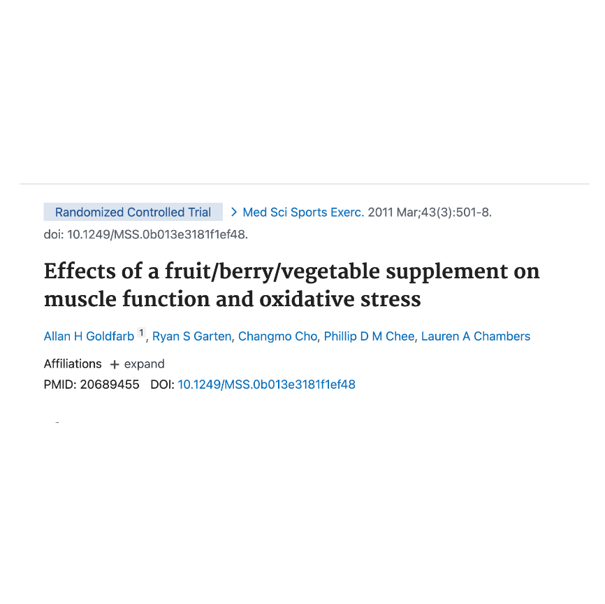 Effects of a Fruit/Vegetable/Berry Supplement