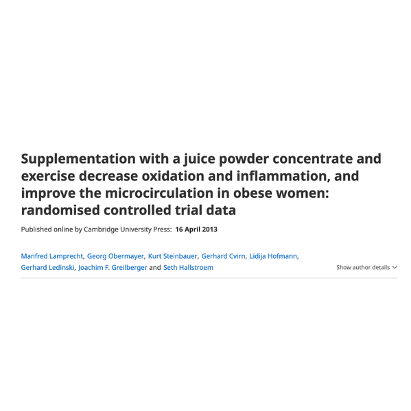 Supplementation with a Juice Powder Concentrate