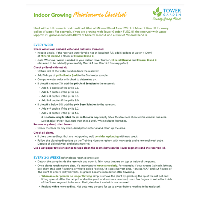 TG School Maintenance Checklist