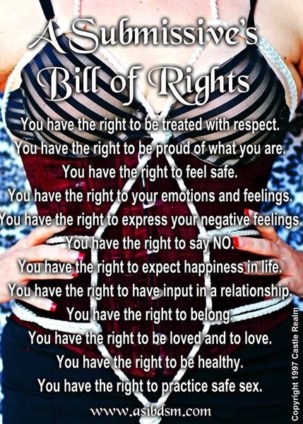 Towards a submissives’ “Bill of Rights”