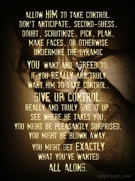 Allow HIM to Take Control