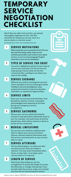 Temporary Service Negotiation Checklist