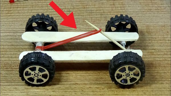 How to make Rubber Band Powered CAR diy toy car - YouTube