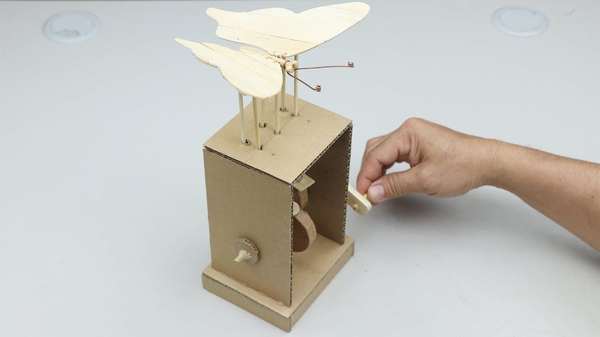 (72) Wow! Amazing DIY Cardboard Butterfly Automata Toy - YouTube