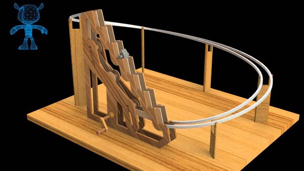 (72) Penguin Elevator and Slider Wooden Toy 3D Model - YouTube