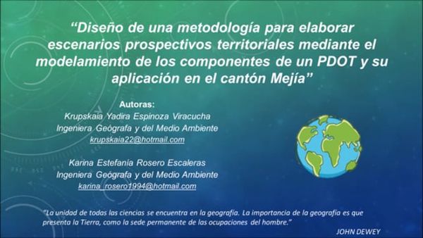 MOR116 - Diseño de una Metodología para Elaborar Escenarios Prospectivos Territoriales Mediante e…