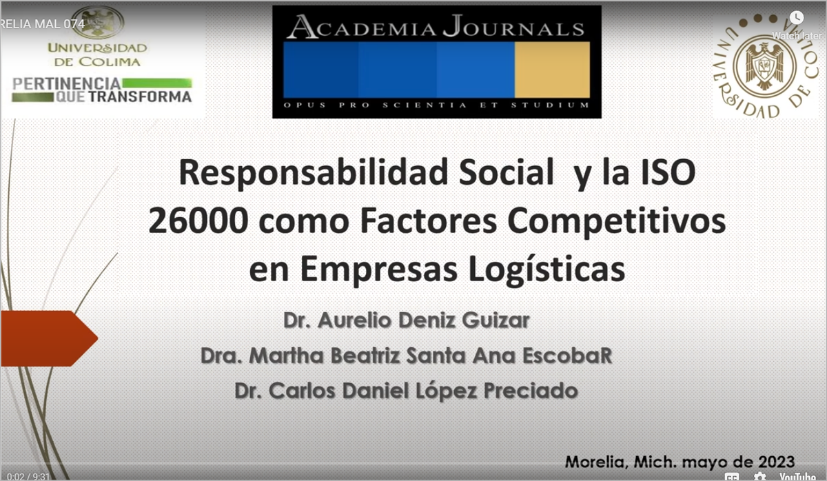 MLA074 - La Responsabilidad Social y la ISO 26000 como Factores Competitivos en Empresas Logístic…