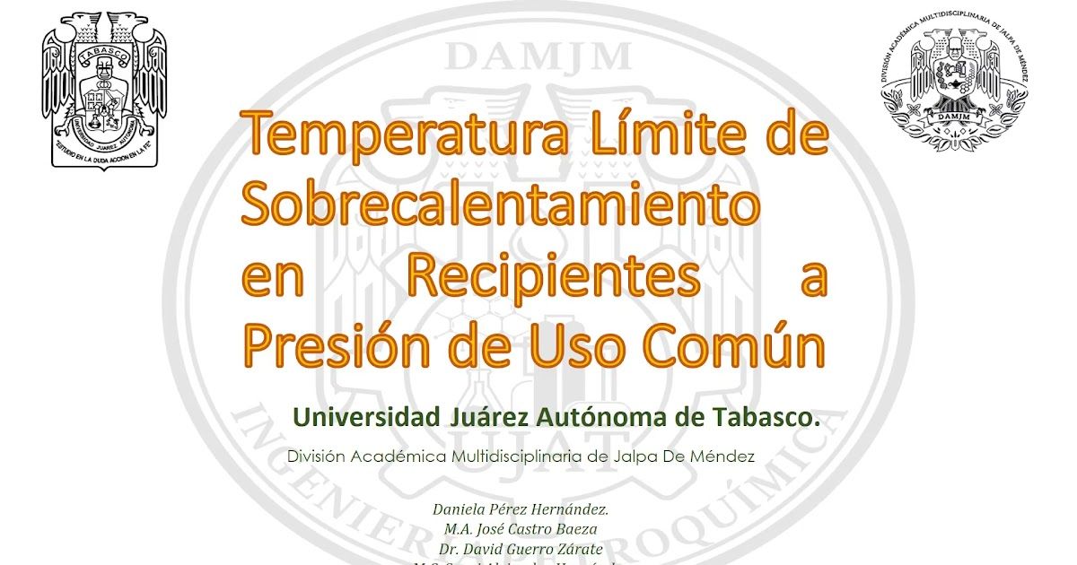 MOR145 - Temperatura Límite de Sobrecalentamiento en Recipientes a Presión de Uso Común