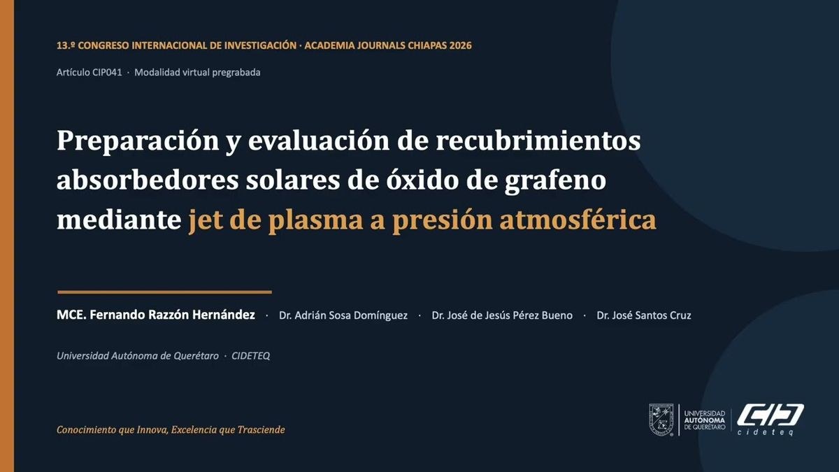CIP041- Preparación y Evaluación de Recubrimientos Absorbedores Solares de Óxido de Grafeno medi…