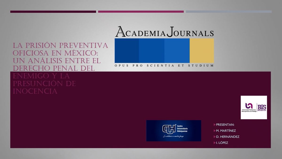 CIP036- El derecho penal del enemigo en la prisión preventiva oficiosa en México # Chiapas 2026