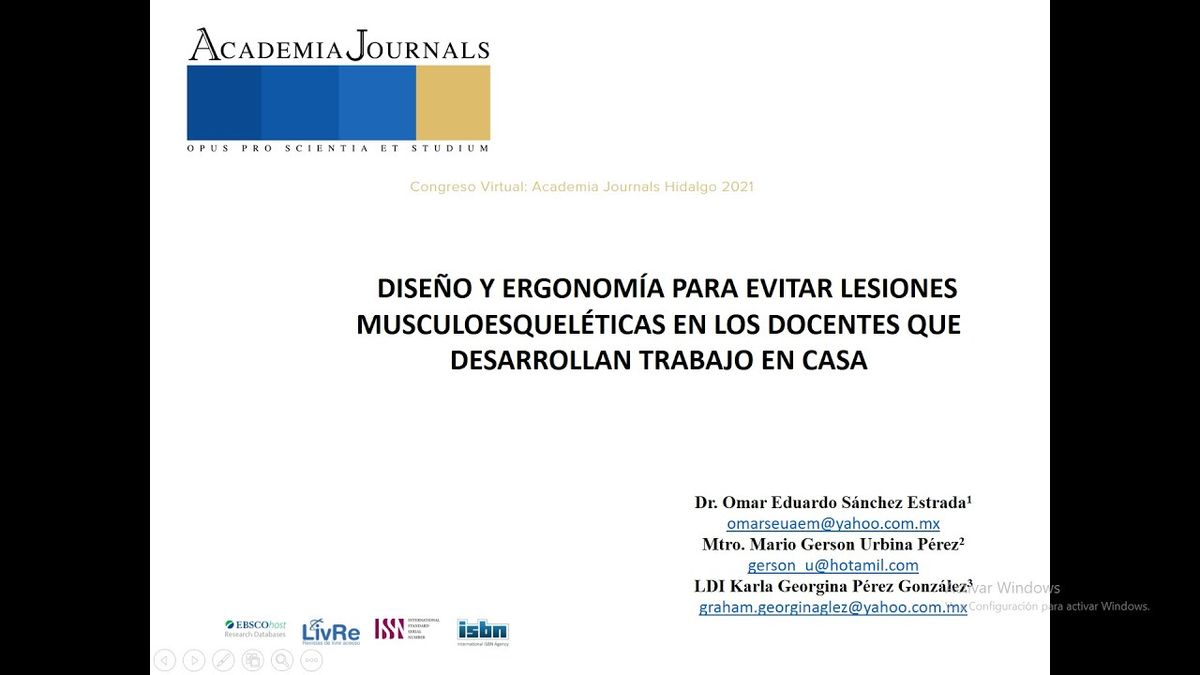 HID008 - Diseño y Ergonomía para Evitar Lesiones Musculoesqueléticas en los Docentes que Desarro…