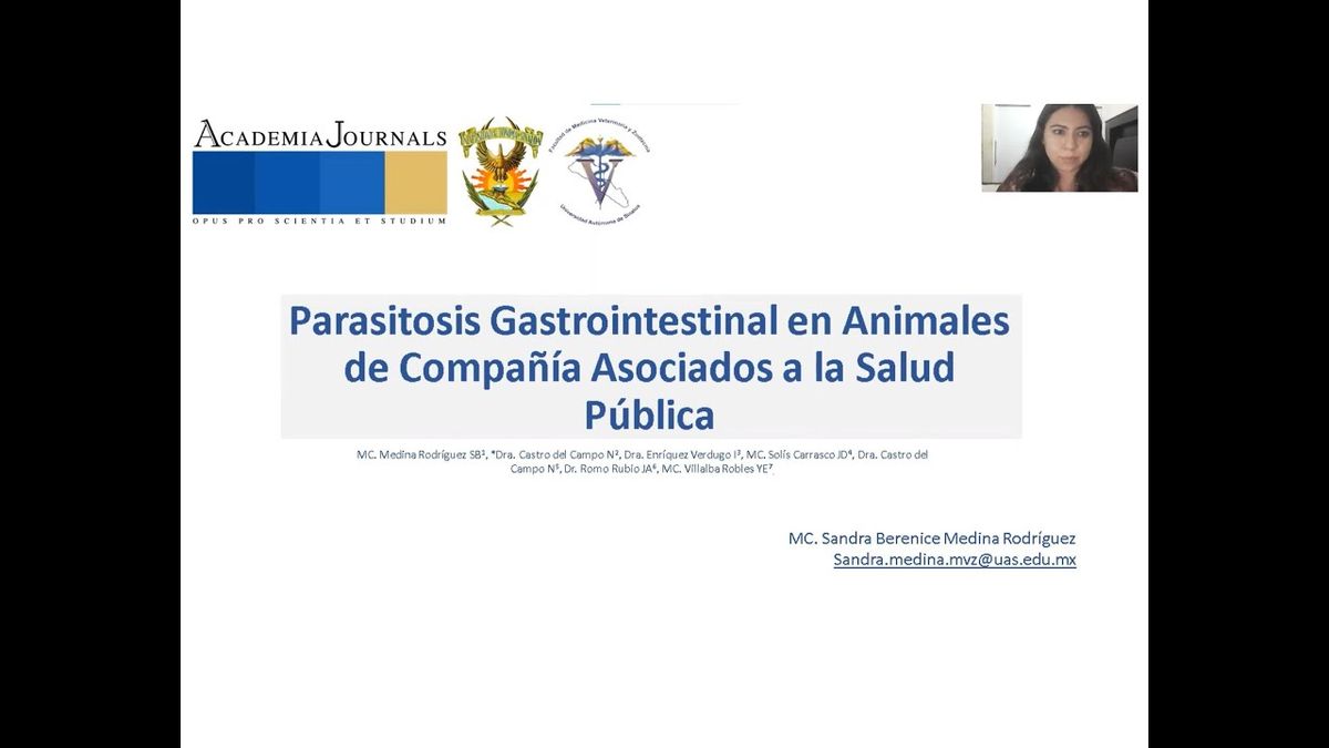 CHM175 - Parasitosis Gastrointestinal en Animales de Compañía  Asociados a la Salud Pública