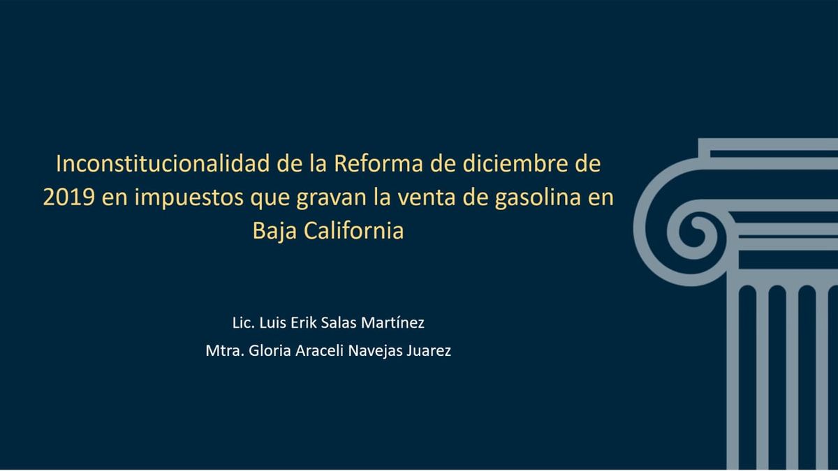 A013 - Inconstitucionalidad De La Reforma De Diciembre De 2019 En Impuestos Que Gravan La Venta De …