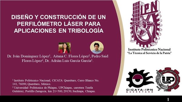 ITG079- Diseño y Construcción de un Perfilómetro Láser para Aplicaciones en Tribología # Integ…