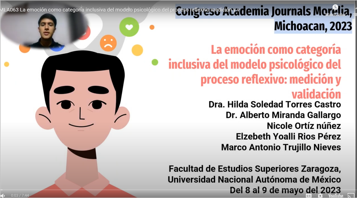 MLA063 - La Emoción como Categoría Inclusiva del Modelo Psicológico del Proceso Reflexivo: Medi…