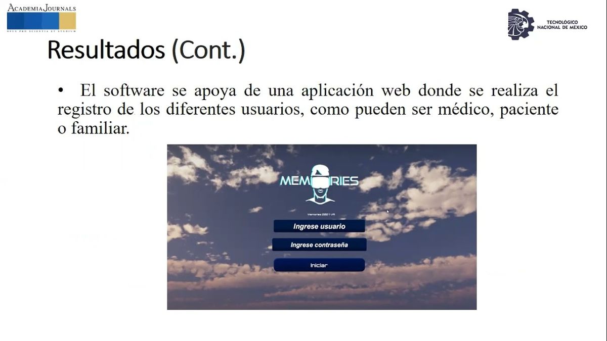 CLY484 - Realidad Virtual en Favor de la Calidad de Vida en Personas con Riesgo de Padecer Alzheimer