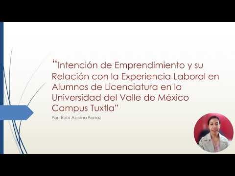 FRE053 - Intención de Emprendimiento y su Relación con la Experiencia Laboral en Alumnos de Lice…