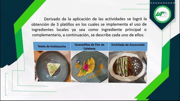 INT010- Diseño de Platillos Elaborados a Base de Ingredientes Locales de la Región de la Huasteca…