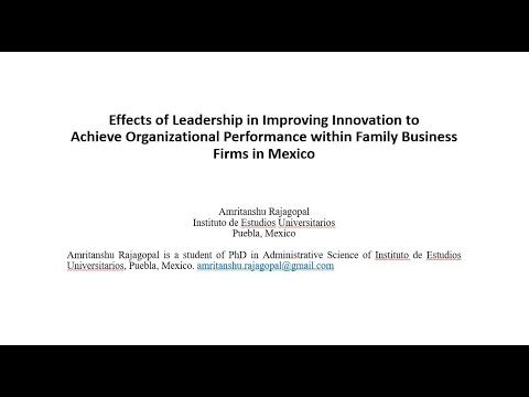 PUE193 - Effects of Leadership in Improving Innovation to Achieve Organizational Performance within…