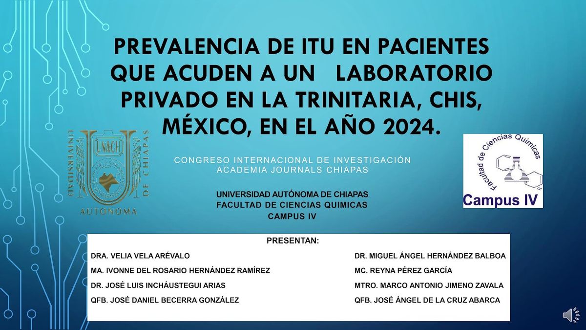 CIP040- Prevalencia de ITU en Pacientes que Acuden a un Laboratorio Privado en la Trinitaria, Chiap…