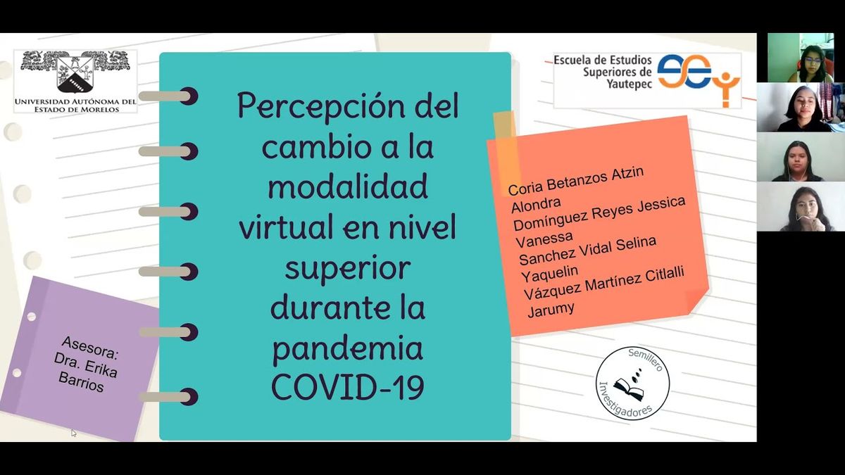 PUE173 - Percepción del Cambio a la Modalidad Virtual en Nivel Superior Durante la Pandemia COVID-…