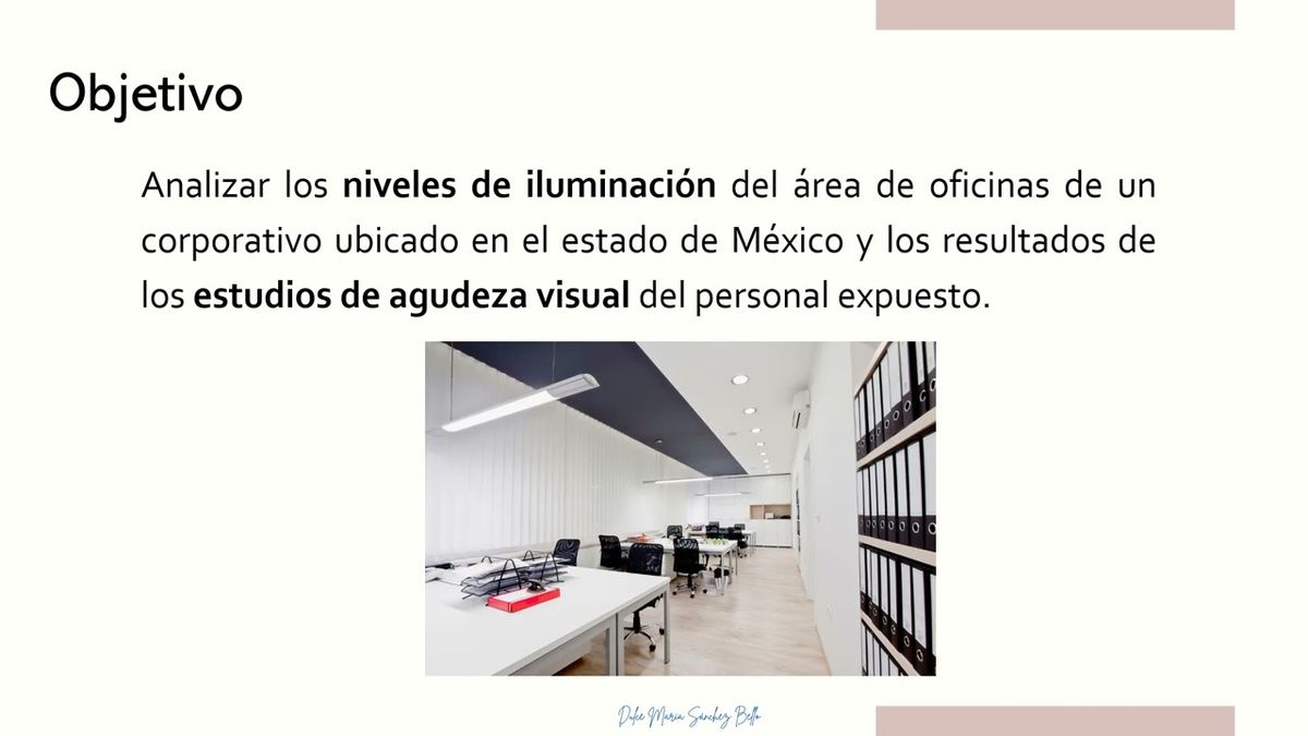 MLA133 - Niveles de Iluminación y Agudeza Visual en Personal de Oficinas de un Corporativo Ubicad…