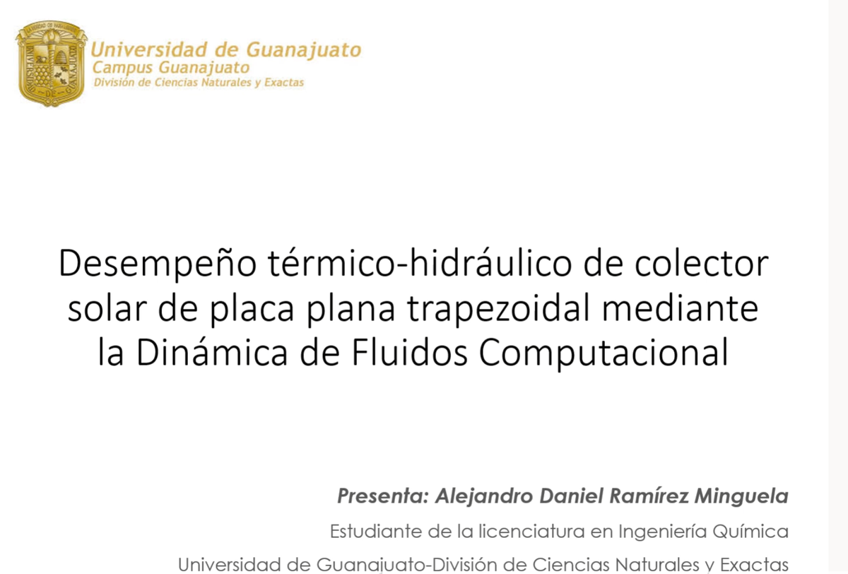 MOR057 - Desempeño Térmico-Hidráulico de Colector Solar de Placa Plana Trapezoidal Mediante la D…