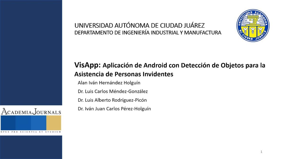 MLA114 - VisApp: Aplicación de Android con Detección de Objetos para la Asistencia de Personas I…