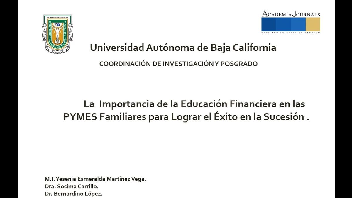 PBL194 - La Importancia de la Educación Financiera en las Pymes Familiares para Lograr el Éxito …