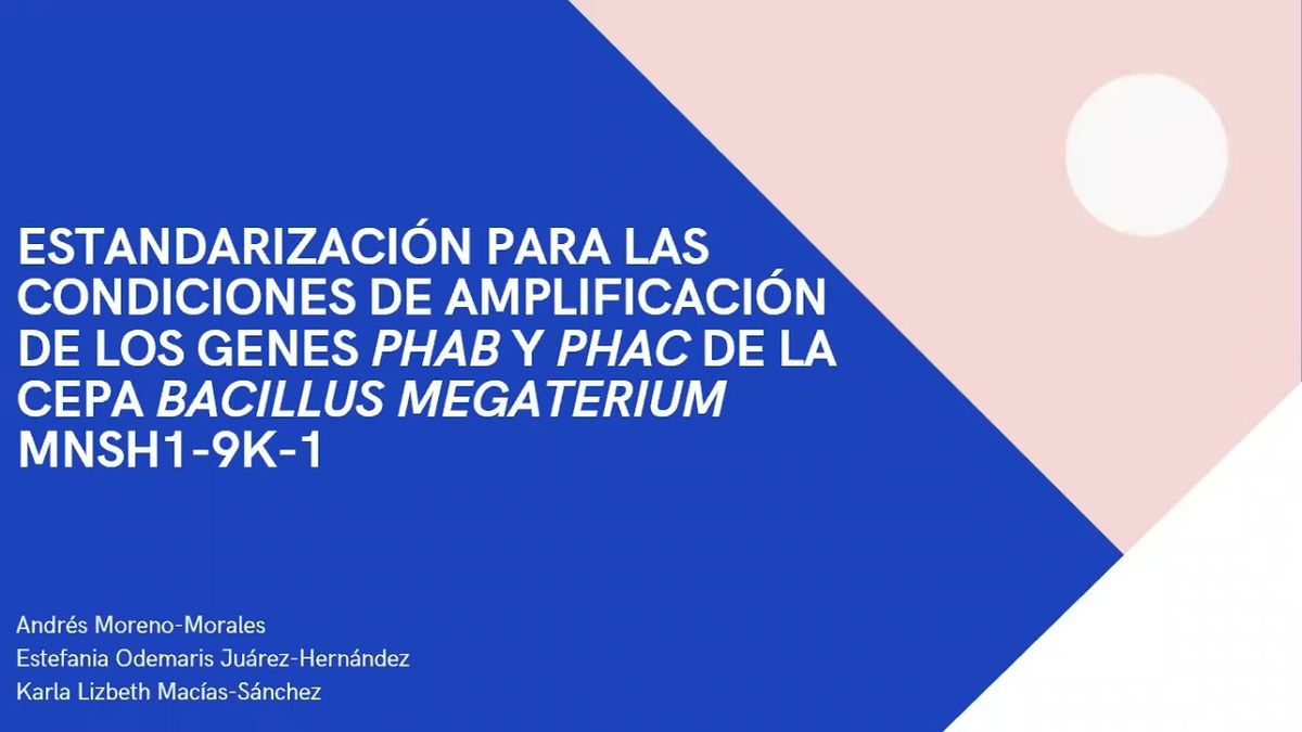 CLY112 - Estandarización para las Condiciones de Amplificación de los Genes phaB y phaC de la Cep…