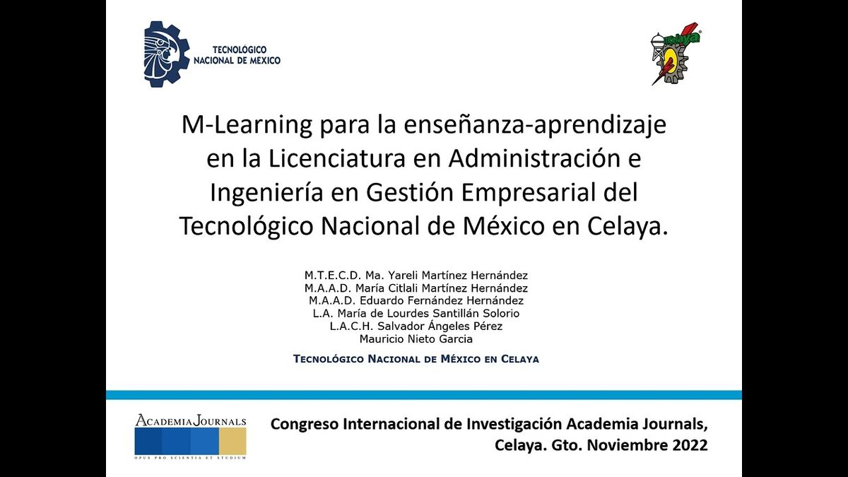 CEL274 - M-Learning en la enseñanza-aprendizaje en la Licenciatura en Administración e Ingenier