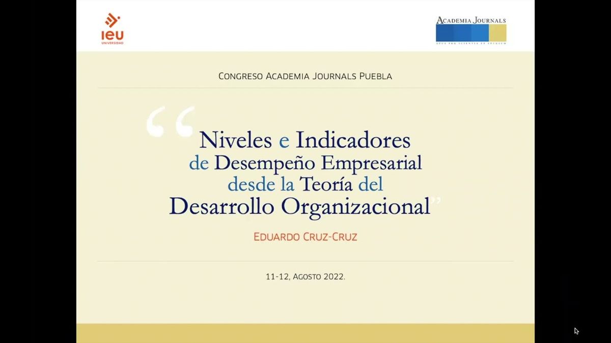 PBL155 - Niveles e Indicadores de Desempeño Empresarial desde la Teoría del Desarrollo Organizac…