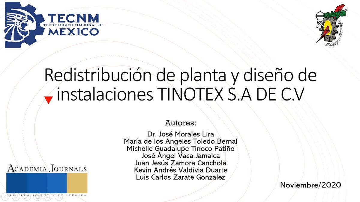 CCC-478 - REDISTRIBUCIÓN DE PLANTA Y DISEÑO DE INSTALACIONES TINOTEX S.A DE C.V