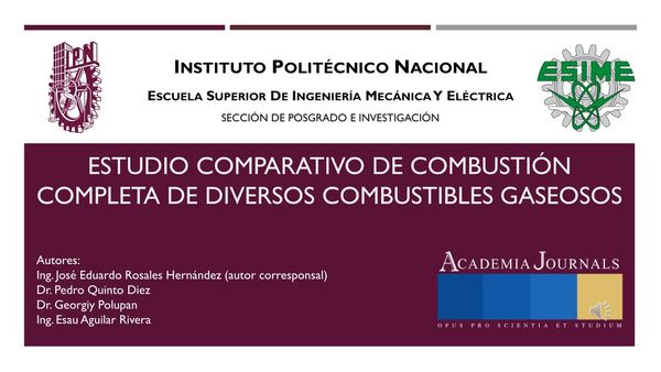 FRS039 - Estudio Comparativo de Combustión Completa de Diversos Combustibles Gaseosos