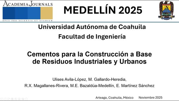 MED278 - Cementos para la Construcción a Base de Residuos Industriales y Urbanos