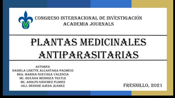 F117 - Plantas medicinales antiparasitarias