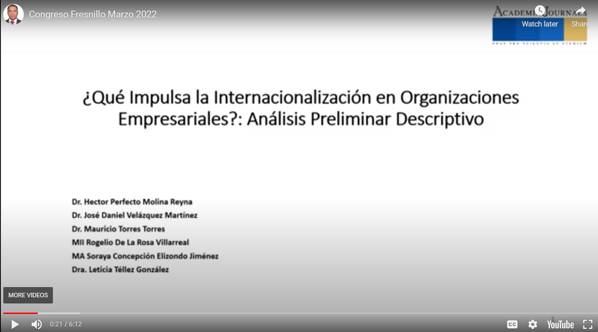 FRS191 - ¿Qué Impulsa la Internacionalización en Organizaciones Empresariales?: Análisis Prelim…