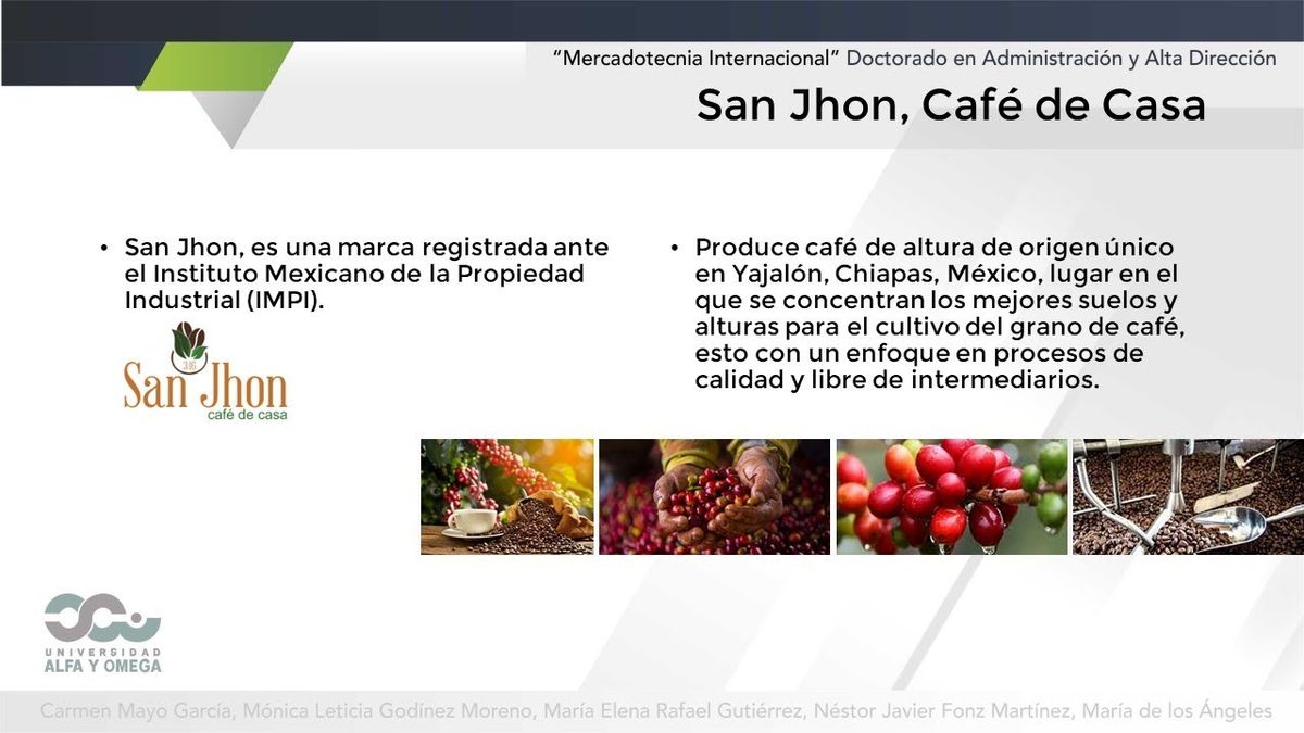 MEX031 - Oportunidad de Aceptación del Café Chiapaneco en el Mercado Internacional