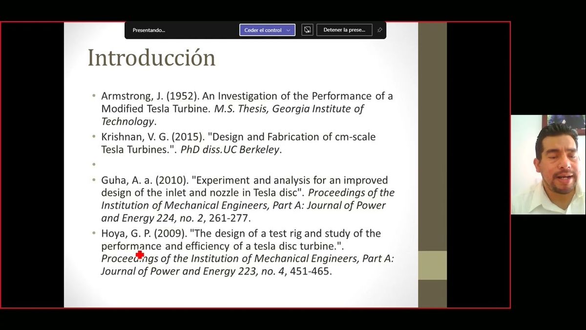 CHE082 - Configuración de la Boquilla Convergente para Alimentar una Turbina Tesla Conservando el …