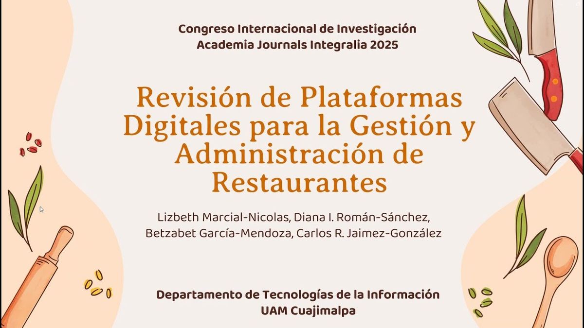 INT003- Revisión de Plataformas Digitales para la Gestión y Administración de Restaurantes # Int…