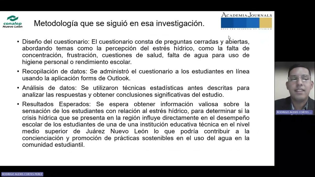 MTR021 - Impacto de la Escasez Hídrica dentro de una Institución Educativa de Nivel Medio Superio…