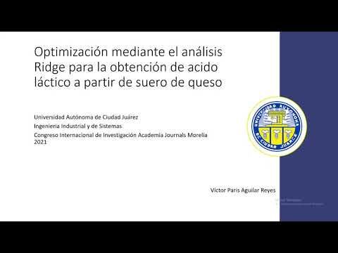 MOR012 - Optimización Mediante Análisis Ridge para la Obtención de Ácido Láctico a Partir de S…