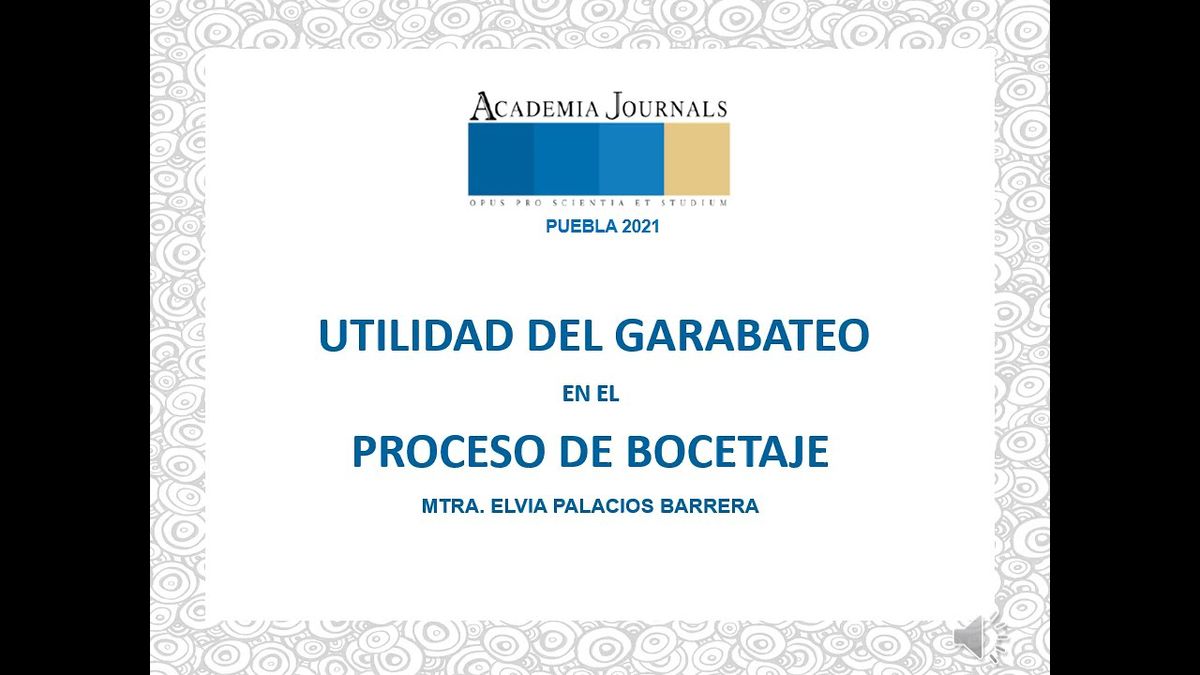PUE023 - LA UTILIDAD DEL GARABATEO EN EL PROCESO DE BOCETAJE