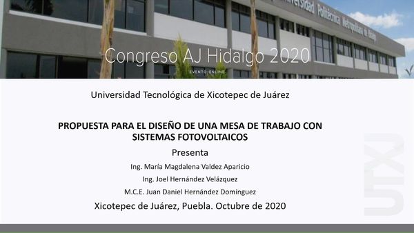 H403 - PROPUESTA PARA EL DISEÑO DE UNA MESA DE TRABAJO CON SISTEMAS FOTOVOLTAICOS