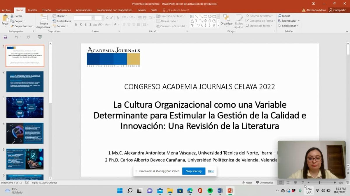 CEL424 - La Cultura Organizacional como una Variable Determinante para Estimular la Gestión de la…