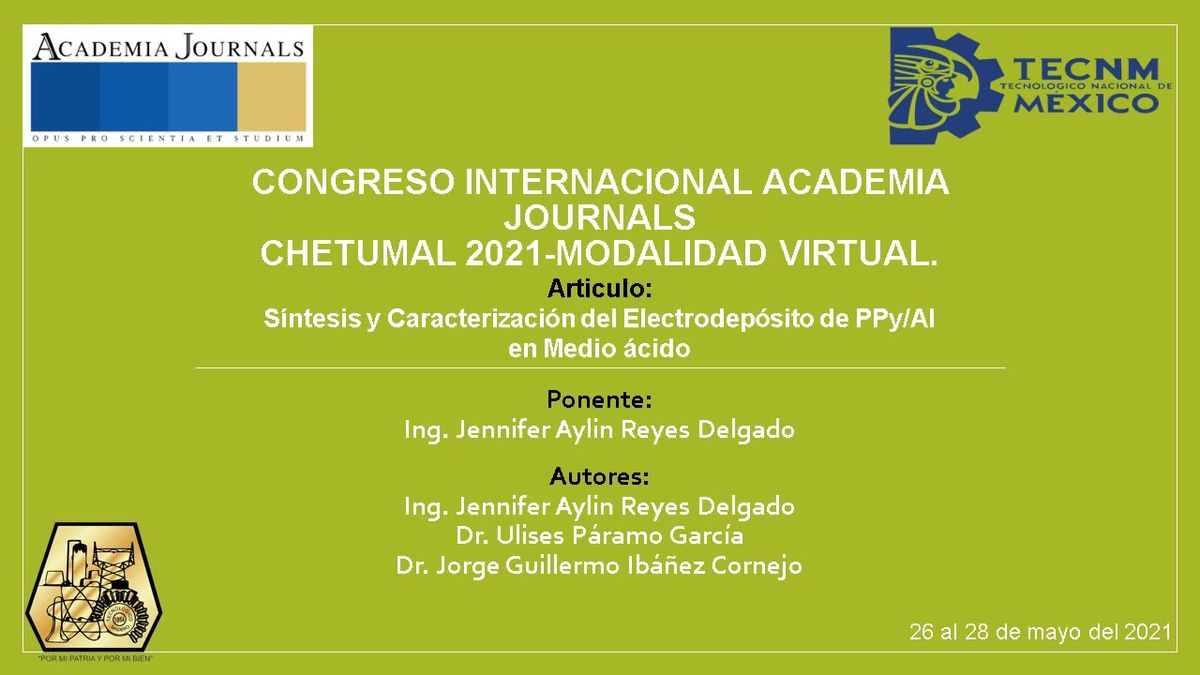 CTM168 - Síntesis y Caracterización del Electrodepósito PPy/Al en Medio Acuoso